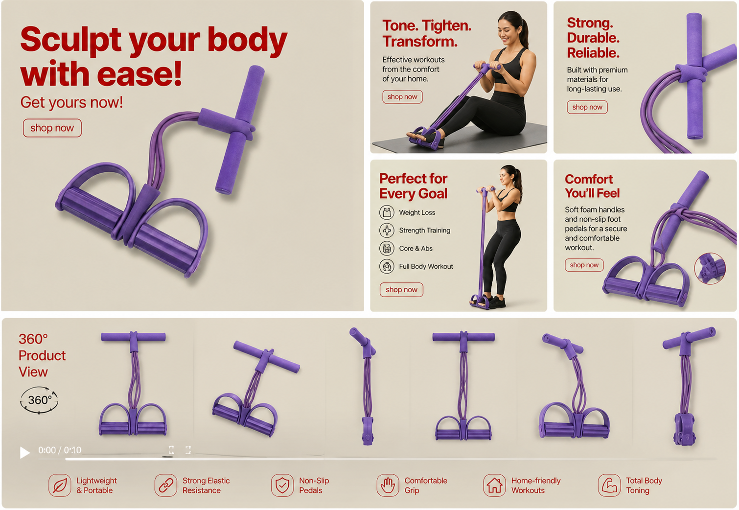 Yoga Pedal Puller Resistance Band | Fitness Equipment